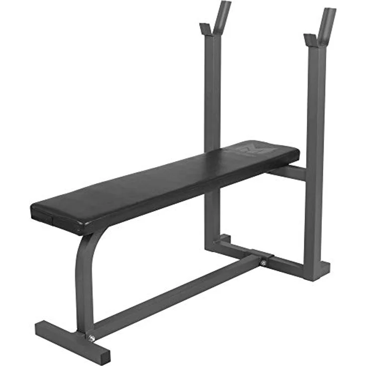 GYRONETICS Hantelbank mit Ablage - bis 220kg Belastbar, 101 x 50 x 93,5 cm, Schwarz - Trainingsbank, Flachbank, Fitnessbank, Drückerbank, Weight Bench, Langhantelablage – Bild 1