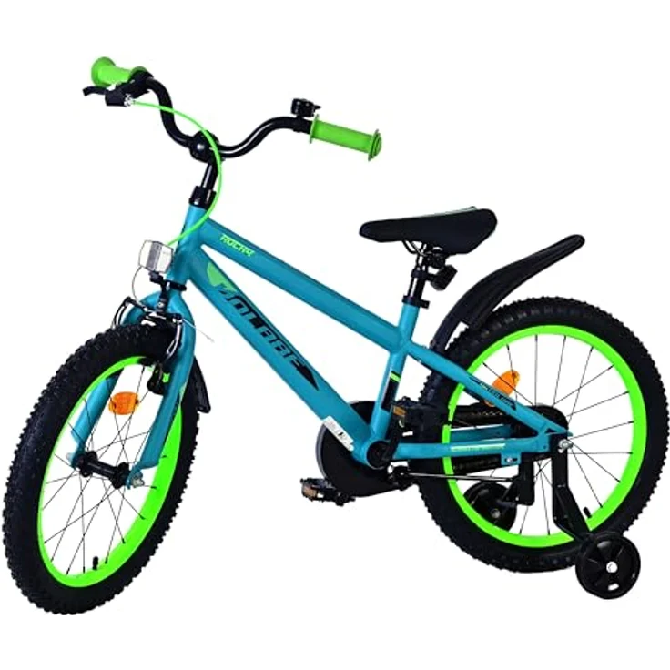 Volare Rocky 18 Zoll Kinderfahrrad für Jungen, Grün mit schwarz, geschlossener Kettenschutz, Handbremse und Rücktrittbremse – Bild 16