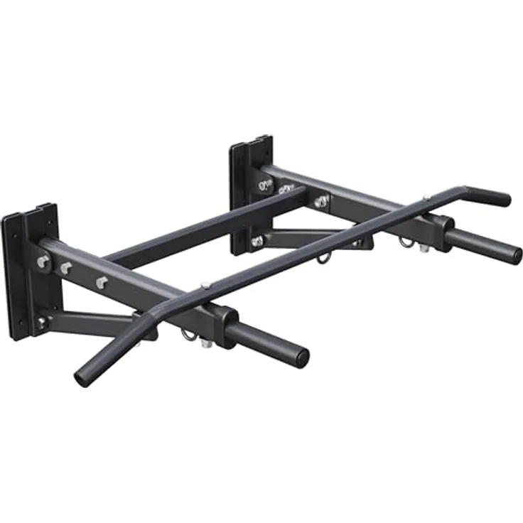 GORILLA SPORTS® Klimmzugstange 4in1 mit Boxsack-Halterung, Wandmontage, Klappbar, Gepolsterte Griffe, bis 300 kg Belastbar, Schwarz - Pull Up Bar, Reckstange für Zuhause, Fitness