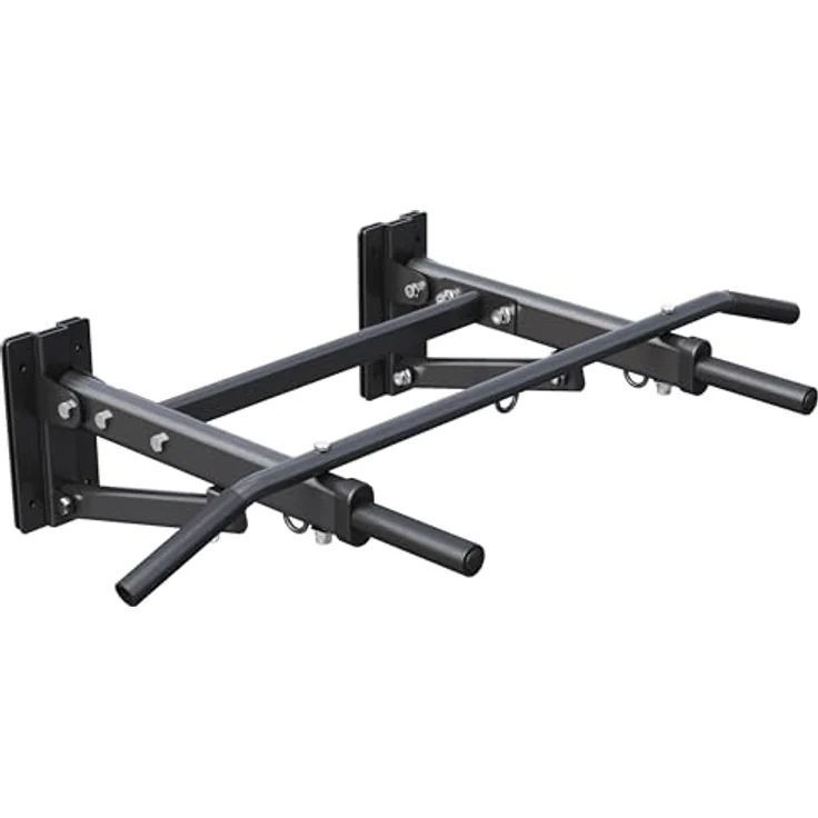 GORILLA SPORTS® Klimmzugstange 4in1 mit Boxsack-Halterung, Wandmontage, Klappbar, Gepolsterte Griffe, bis 300 kg Belastbar, Schwarz - Pull Up Bar, Reckstange für Zuhause, Fitness – Bild 1