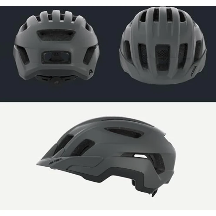 Alpina Paranus Midnight-Grey Matt, Fahrradhelm mit stoßabsorbierender EPS-Innenschale und großem Lufteinlass – Bild 4