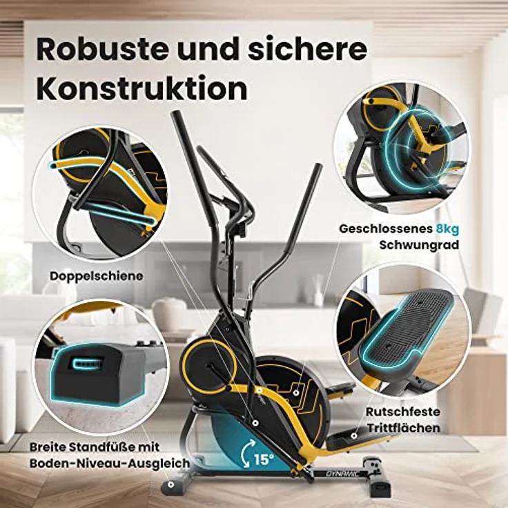 HS HOP-SPORT Hop-Sport Cross Stepper für zuhause HS-450B Dynamic - 2-in-1 Crosstrainer und Stepper mit Trainingscomputer - innovatives Trainingsgerät verbindet das Stepper- und Crosstrainer- Training – Bild 5
