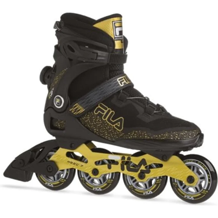FILA Inline Skates Legacy QF, Schwarz/Gold, mit hohem Cuff, Fila Air Flow-System, 84mm Räder, ABEC 7 Lager – Bild 1