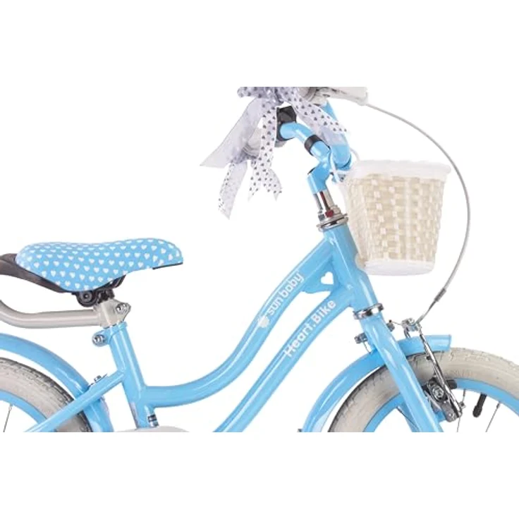Sun Baby Silver Moon 14 Zoll Mädchenfahrrad mit Stützrädern, blau – Bild 4