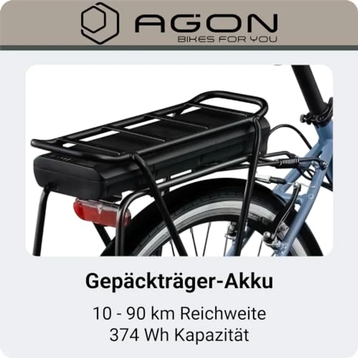 Agon Assist E-Bike City, Aluminium Tiefeinsteiger mit 250 W Motor, 28 Zoll, dusty blue – Bild 3