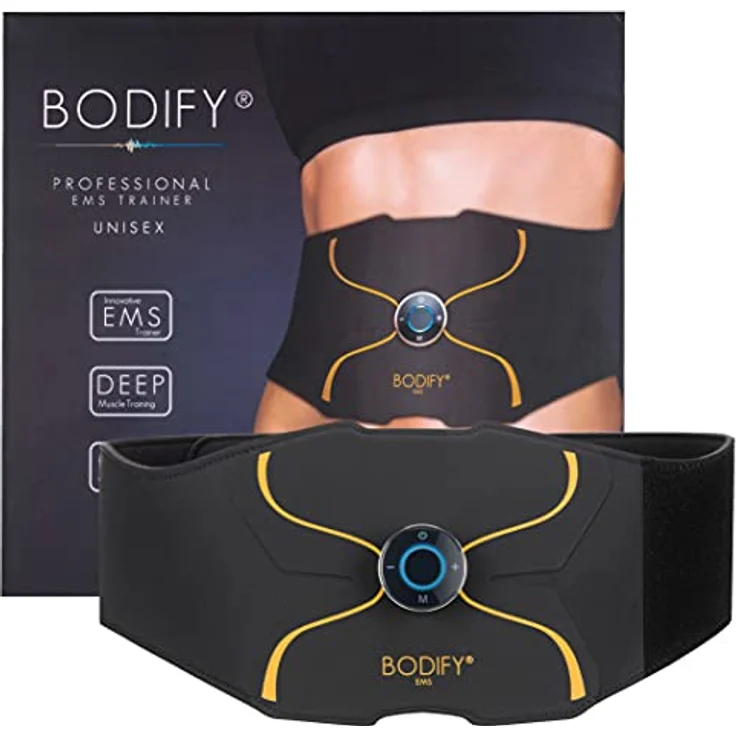 Bodify® EMS Bauchtrainer Pro - Gezielte Stimulation der Bauch Muskulatur! - Muskelaufbau - Bauchtrainer - Stimulationsgerät Bauch Muskeln - Bauchmuskeltrainer für Männer und Frauen Das ORIGINAL – Bild 1