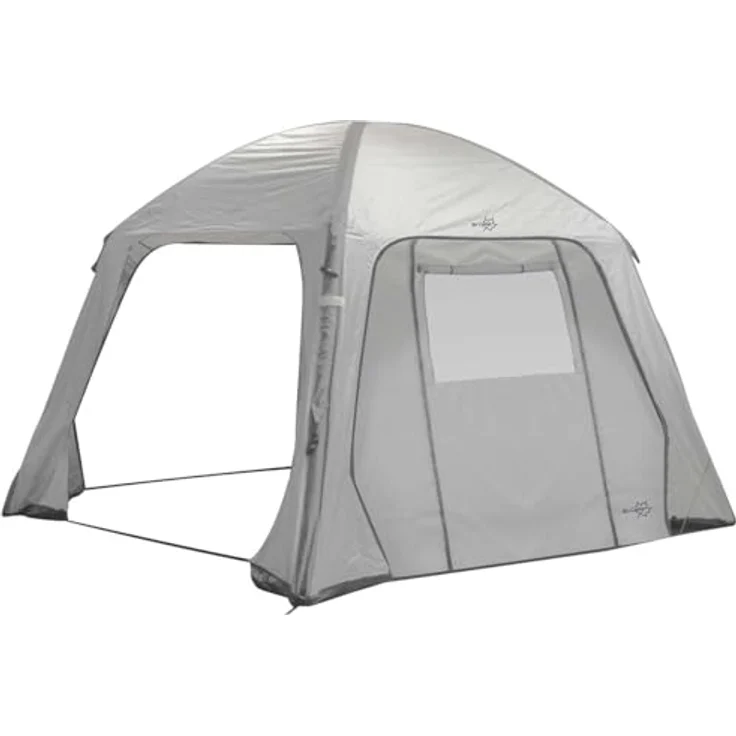 Bo-Camp Luftpavillon Seitenwand Tür & Fenster Camping Garten Pavillon Partyzelt, UV-beständig, wasserfest & feuerhemmend, 319 x 184 cm, grau – Bild 2