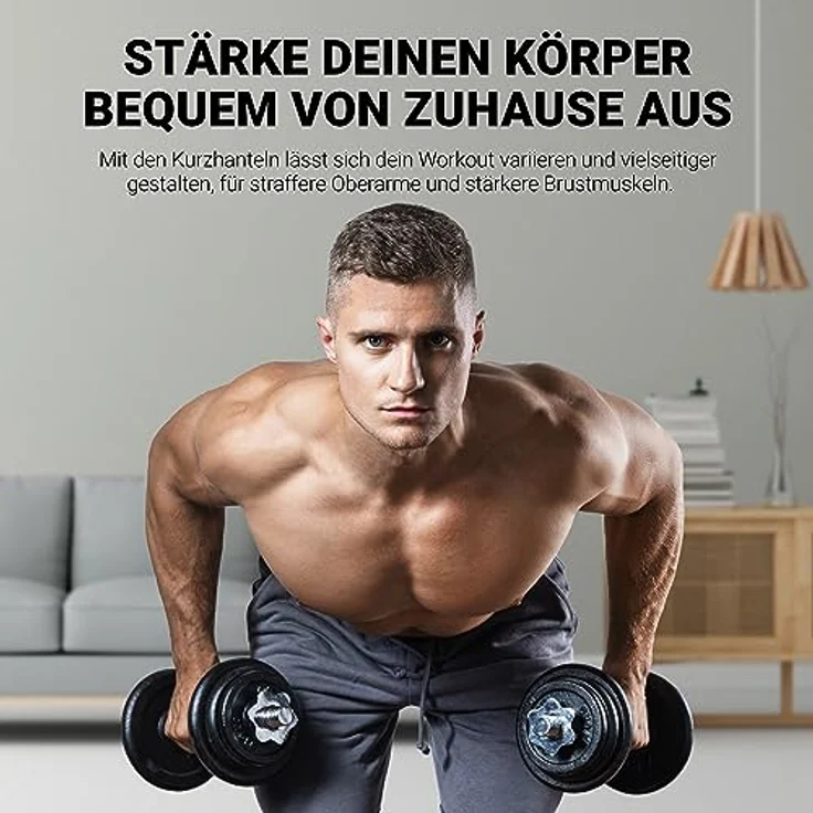 MSPORTS Kurzhantelset Professional aus Gusseisen 30 kg (2 x 15 kg) Hantel – Bild 5