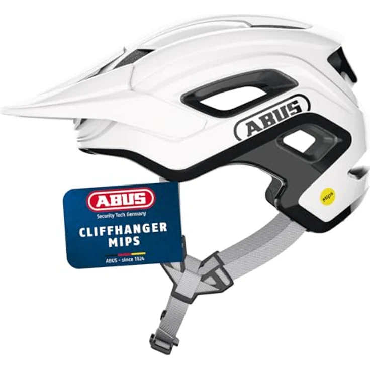 ABUS MTB-Helm Cliffhanger MIPS, Fahrradhelm mit MIPS Aufprallschutz & großen Lüftungsöffnungen, Weiß, Größe S – Bild 1