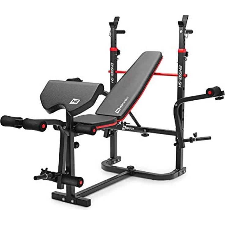 HS HOP-SPORT Hantelbank Kraftstation 1065 mit Gusseisen Gewichten 39kg bis 116kg (76kg) – Bild 3