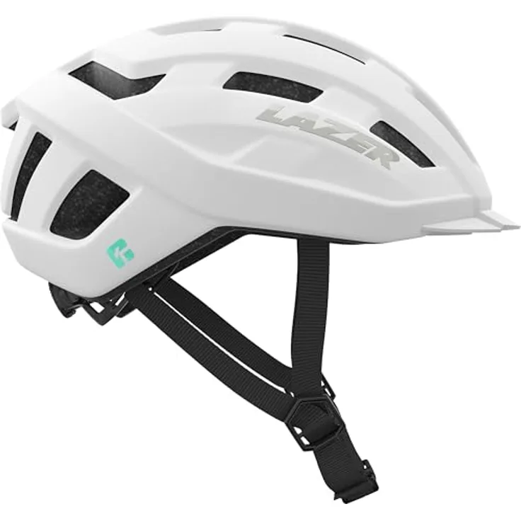 Lazer City-Helm Codax KinetiCore, Matte Full White, mit Visier und Lazer TurnSys Anpassungssystem