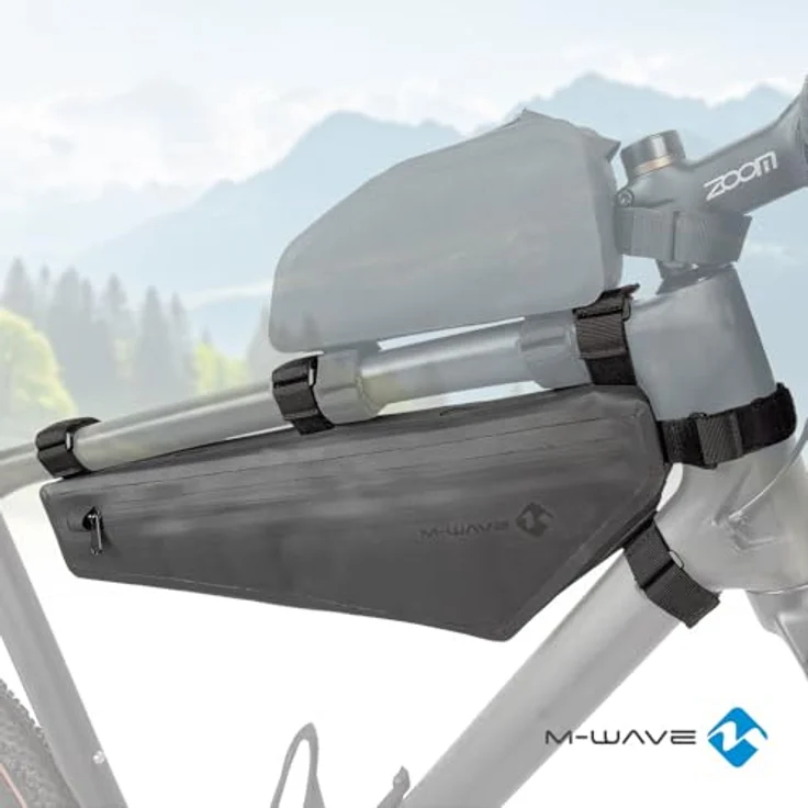 M-Wave Rough Ride II Triangle, 100% wasserdichte Rahmen-Dreieckstasche für Fahrräder, Schwarz – Bild 4