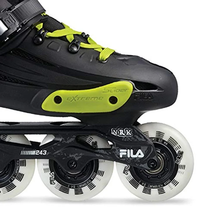 FILA Nrk Fun Inline Skates, Größe 45, Schwarz-Gelb mit Zero-Shock-Technologie und ABEC 7 Lagern – Bild 4
