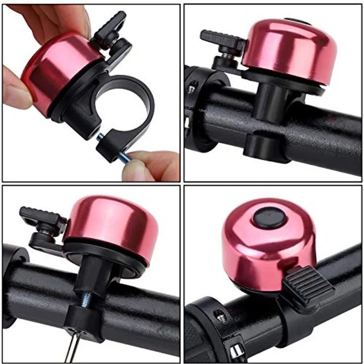 Paliston Mini Fahrradklingel, laute 120 dB Fahrradglocke für MTB und Rennrad, pink – Bild 3