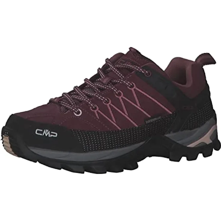 CMP Rigel Low 3Q13246 Damen Trekking Schuhe, wasserfest mit Clima Protect® und CMP FullOn GRIP, Veloursleder