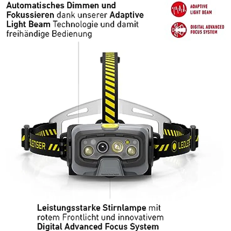 Ledlenser HF8R Work Stirnlampe Led wiederaufladbar | LED Kopflampe 1600 Lumen | Adventure Headlights wasserdicht mit Rotlicht | Outdoor Stirnleuchte | Headlamp | wasserdichte Kopftaschenlampe IP68 – Bild 2