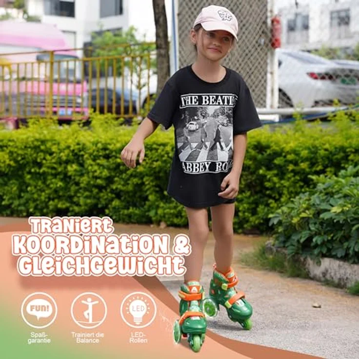 Apollo Kids My 1st Skates, größenverstellbare Kinderrollschuhe mit LED-Rollen, Größe 26–30 – Bild 4