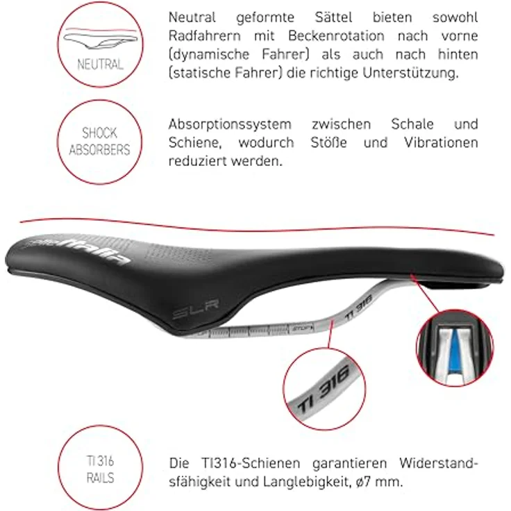 Selle Italia SLR Boost Endurance Superflow, Fahrradsattel mit Light Gel Plus Polsterung für optimalen Komfort bei langen Fahrten – Bild 9