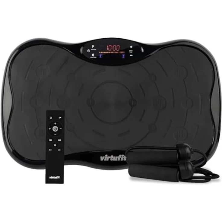 VirtuFit Fitness-Vibrationsplatte - Fitness Powerplate - 10 Trainingsprogramme - 99 Geschwindigkeitsstufen - Ausdauertrainingsgerät, Schwarz – Bild 1