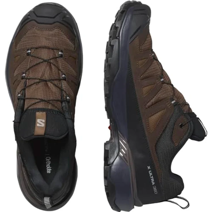 Salomon X ULTRA 360 LEATHER GORE-TEX, wasserdichter Wanderschuh für Herren mit flexiblen niedrigen Schaft und profilierter Gummi-Sohle – Bild 7