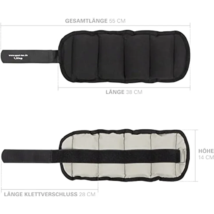 Sport-Tec Gewichtsmanschetten, Laufgewichte 1,5 kg, Paar mit Klettverschluss, strapazierfähiges Nylon – Bild 5
