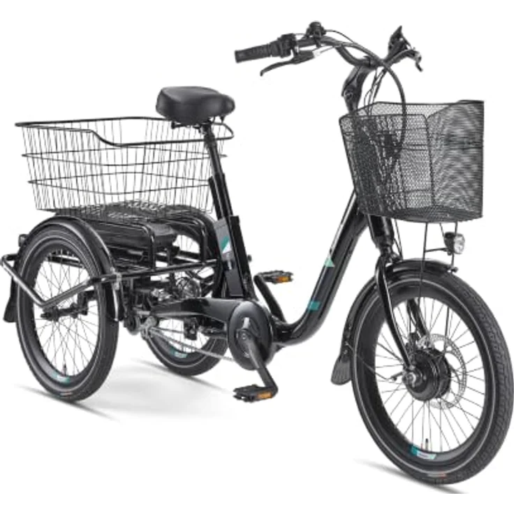 Telefunken TC550 E-Dreirad Elektrofahrrad mit 3-Gang-Nabenschaltung, 536,5Wh Akku und Fahrradkorb – Bild 1
