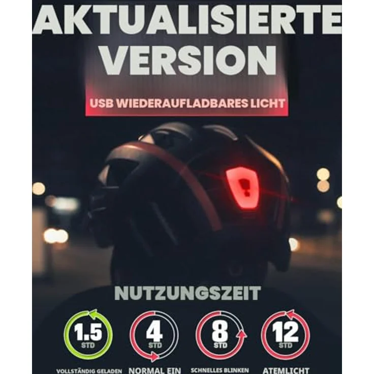 Victgoal VICTGOAL Fahrradhelm mit Visier, USB Rücklicht, abnehmbarer Magnetbrille, M-L-XL Grössenoptionen – Bild 4