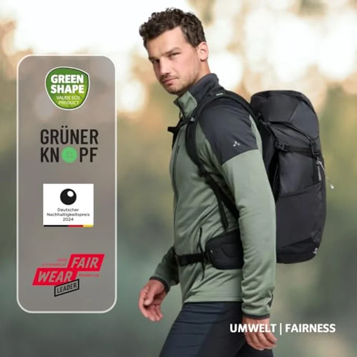 VAUDE Brenta 24, Wanderrucksack mit 24L Volumen, Rückenbelüftung, wasserdicht, anpassbare Trageeigenschaften – Bild 5