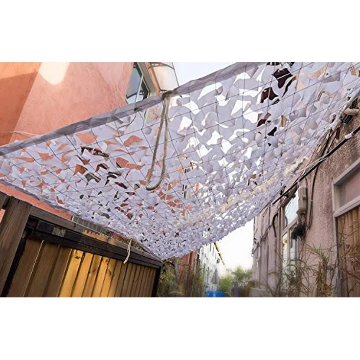 NINAT Tarnnetz Camouflage Netz 3Mx6M Weiß, leichtes 3D-Laubdesign für optimale Tarnung, ideal für Jagd und Outdoor-Aktivitäten – Bild 4