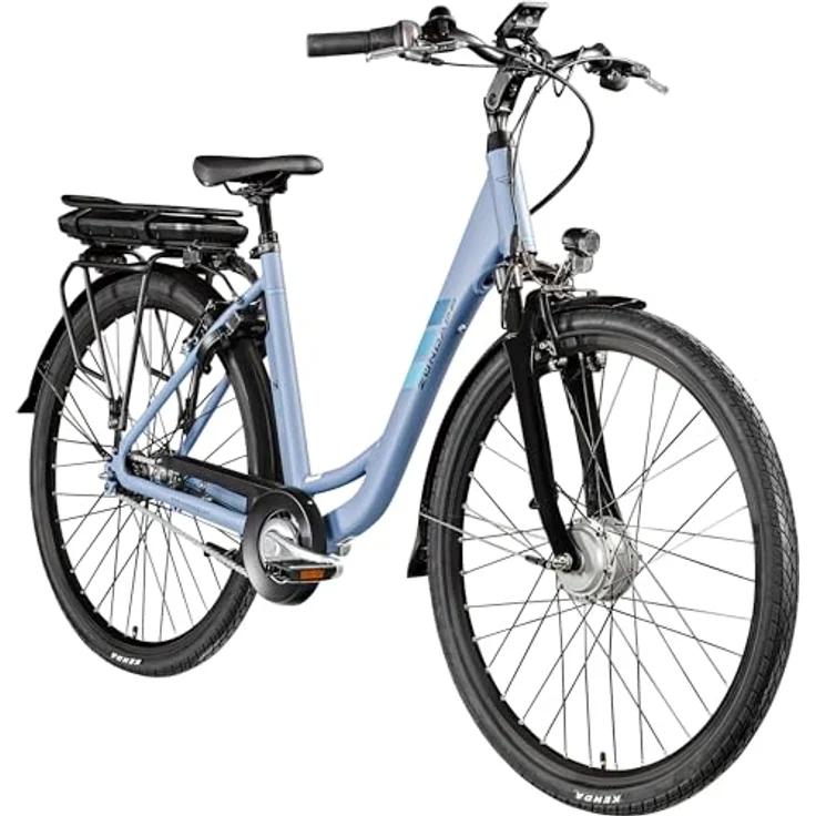 ZÜNDAPP Z502 E-Bike Damen 28 Zoll Pedelec mit 7 Gang Shimano Schaltung, 522 Wh Akku, Dusty Blue, 50 cm – Bild 1