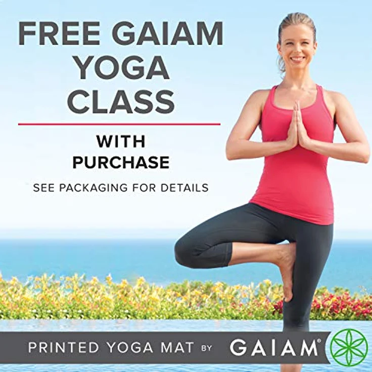 Gaiam Yogamatte, Premium-Druck, wendbar, extra dick, rutschfest, Mystic Sky, 6 mm – Bild 5