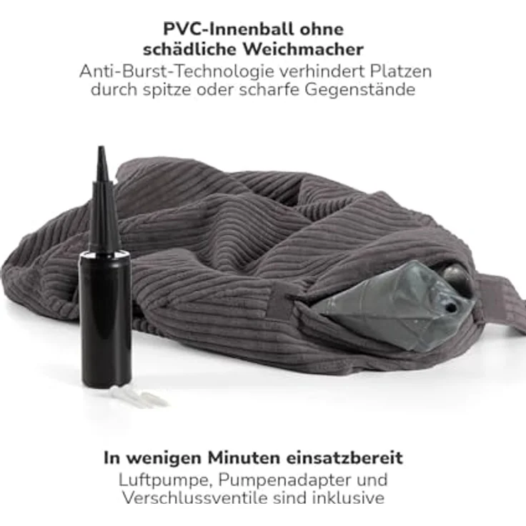 mokebo Stoff Sitzball Büro ergonomisch 'Der Sportliche', 65cm Breite, Cordbezug – Bild 5