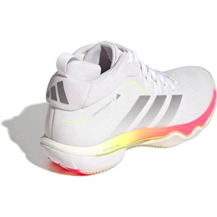 Adidas Crazyflight 7 KJ5666_610, halbhohe Volleyballschuhe, Cloud White/Tech Grey Metallic/Solar Turbo, LIGHTSTRIKE Dämpfung, Adiwear Gummiaußensohle – Bild 5