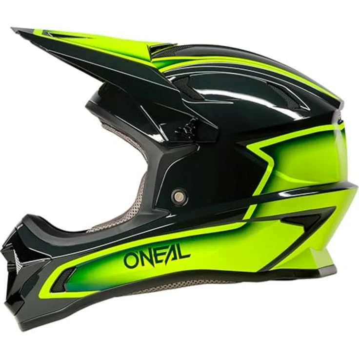 O'Neal Sonus Helm Slick Gray/Neon Yellow, Fullface-Helm für MTB, Enduro, Freeride und Downhill, Größe M – Bild 3
