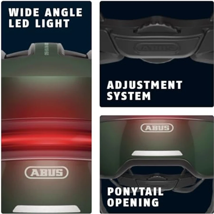 Abus Hud-Y Urban Velohelm, (54 - 58 cm) mit wiederaufladbarem LED-Lichtstreifen und vier Lichtmodi, futuristisches Design – Bild 5