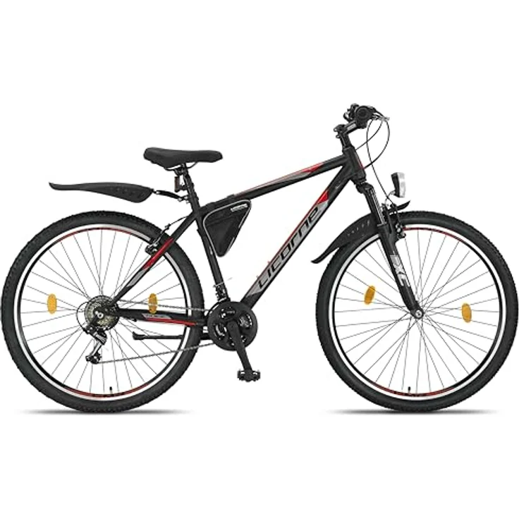Licorne Bike Guide Premium Mountainbike, 29 Zoll, Schwarz/Rot, hochwertige Kettenschaltung, robustes Design, für Mädchen, Jungen, Herren und Damen – Bild 3