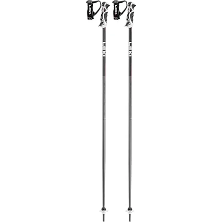 LEKI Bold Lite S Skistöcke, Aluminiumkonstruktion mit Trigger S Slalom Grip, Anthracite-Black-Bright Red, 115 cm – Bild 1