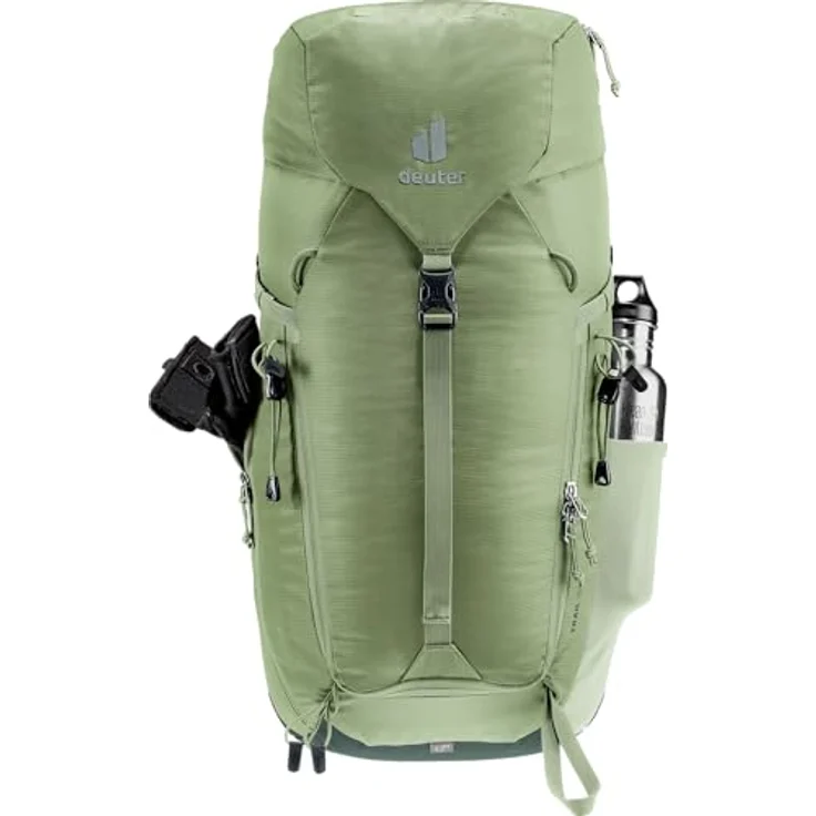 deuter Trail 24 Klettersteig Wanderrucksack, grove-ivy, 24 L mit ergonomischen Netz-Hüftflossen und abnehmbarer Regenhülle – Bild 5