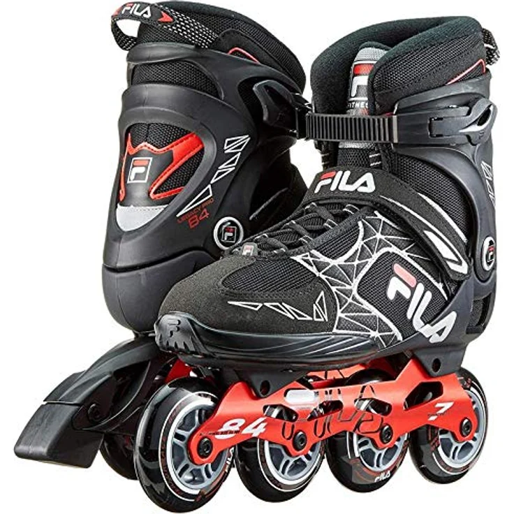 FILA Inline Skate Legacy Pro 84, Herren Inlineskates mit 100 mm Rollen, 84 A Härte, ABEC 7 Kugellager, stabiler Alu-Schiene, Schwarz/Rot – Bild 4