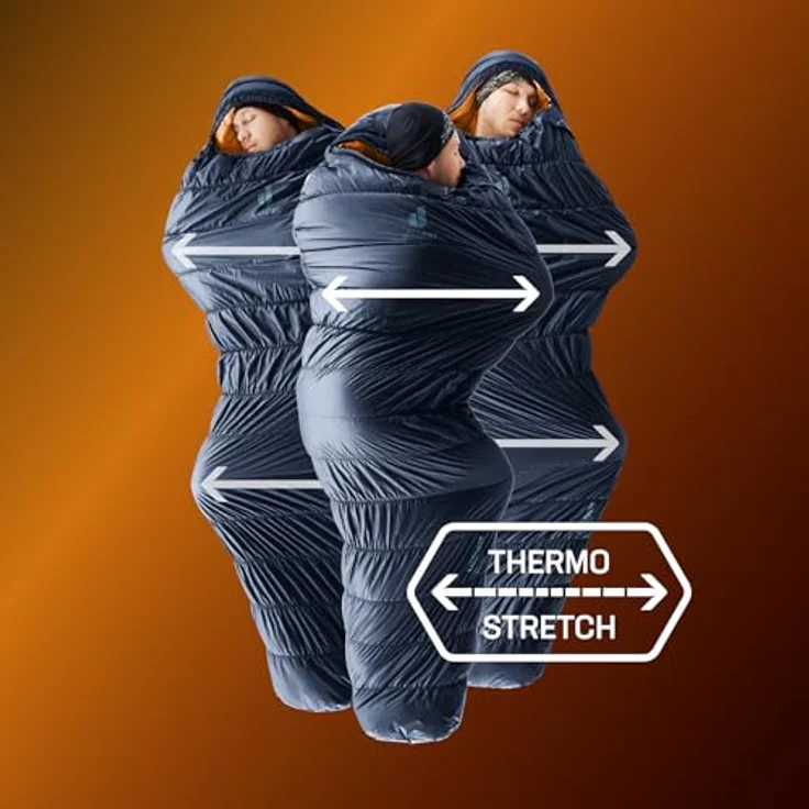 deuter Exosphere EL 0C/32F, Extra Long Kunstfaserschlafsack mit Thermo Stretch Comfort und Kompressionssack, für Körpergrößen bis 200 cm – Bild 3
