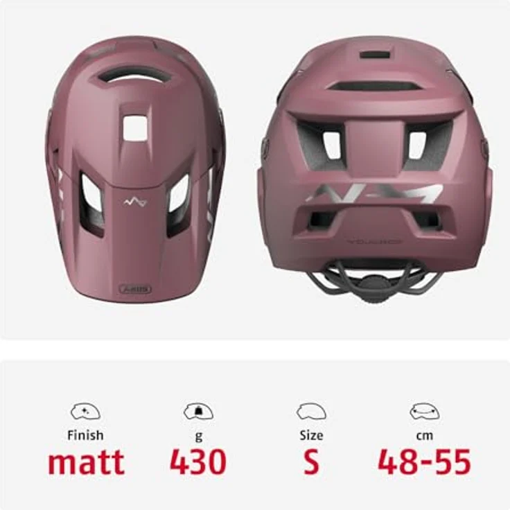 ABUS MTB-Helm YouDrop FF, Fullface-Helm für MTB-Trails, rot, Größe S mit abnehmbarem Kinnbügel und Zoom Ace Verstellsystem – Bild 3