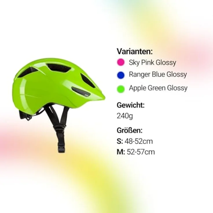 KED Dyno S Fahrradhelm, ultraleicht mit optimaler Passform, Apple Green Glossy – Bild 6