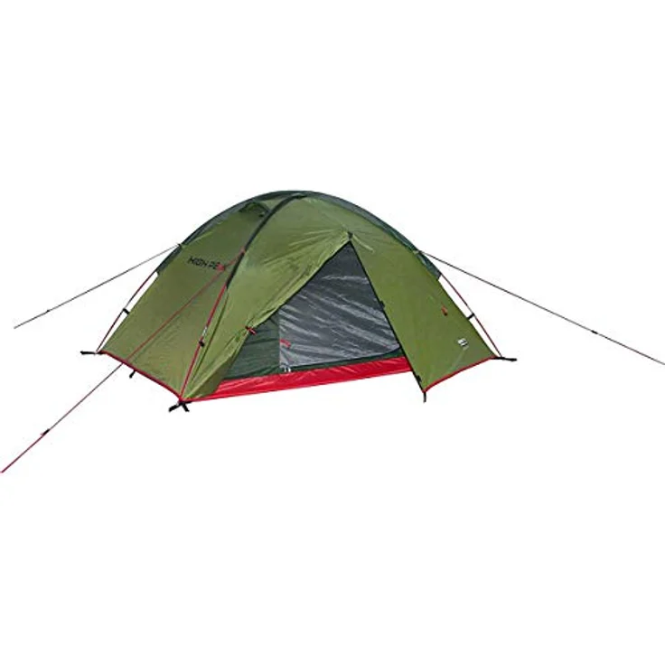 High Peak Kuppelzelt Woodpecker 3, Campingzelt für 3 Personen, 2 Eingänge, Moskitoschutz, windstabil, rot – Bild 5
