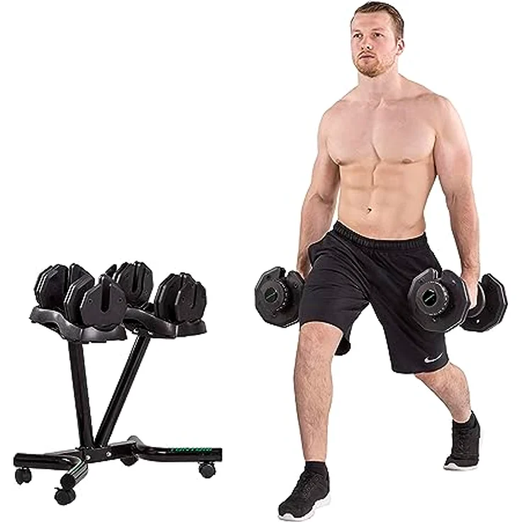 Tunturi Dumbbell Sets Hantelständer verstellbar Unisex Erwachsene Schwarz 1 – Bild 3