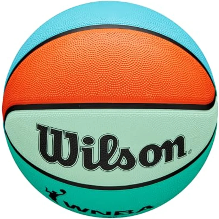 Wilson WNBA DRV Bright Basketball, mit tiefen Rillen und Performance-Oberfläche, optimierte Luftspeicherung, Farbe: Orange/Türkis, Größe: 6 – Bild 5