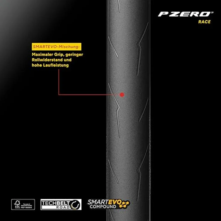 Pirelli P ZERO Black Race 700x28C, Fahrradreifen mit SmartEVO Gummimischung und TechBELT Road Pannenschutz, schwarz, 8.5 bar – Bild 4