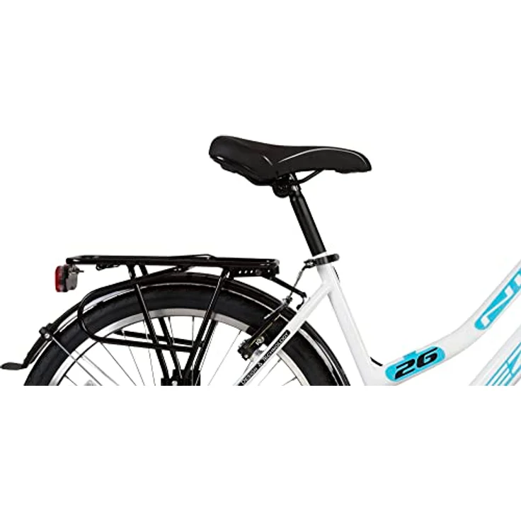 Rezzak 26 Zoll Fahrrad Damen Citybike 21 Gang Drehschaltung RH ca 47cm Weiss Türkis – Bild 4