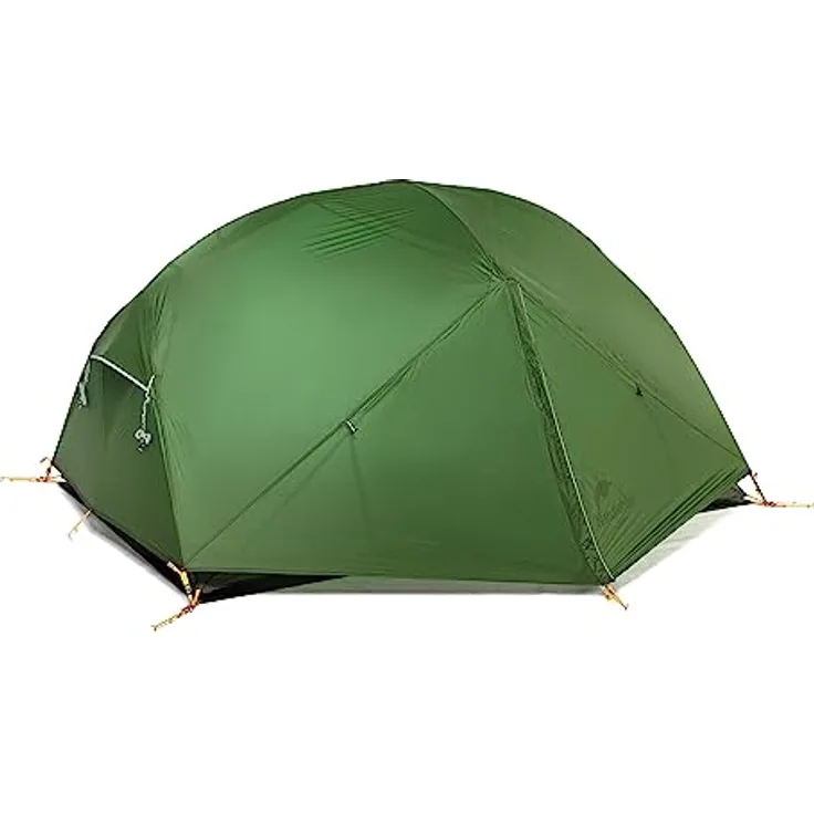 Naturehike Mongar Zelt, Ultraleichtes Doppelzelt für 2 Personen, wasserdichtes 3-Jahreszeiten Zelt in 210T Waldgrün, einfach zu montieren, tragbar, ideal für Rucksackreisen und Camping