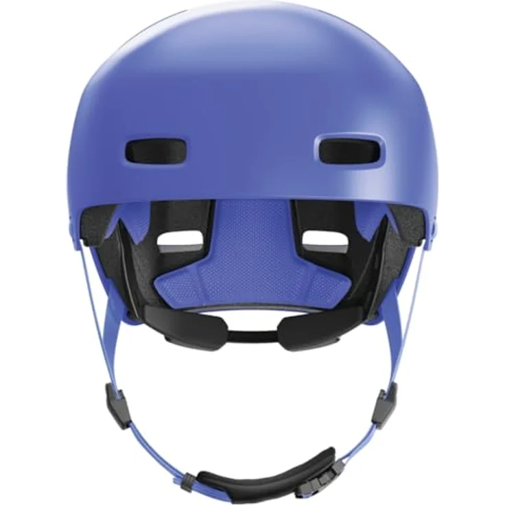 ABUS Fahrradhelm XOXO, Cityhelm im Skater-Look mit optimiertem Kinnpolster, Größe M, mono blau für Skateboard, Fahrrad und Scooter – Bild 2