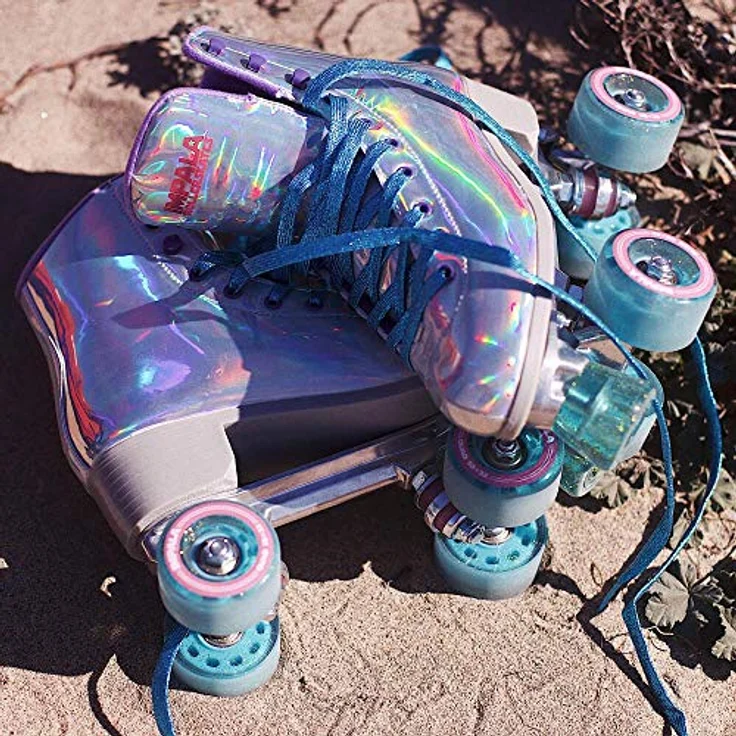 Impala Quad Skate, Damen Rollschuhe mit holographischem Finish, 58 mm Urethanräder, PETA-zugelassen, Silber, Größe 42 – Bild 9